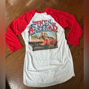 Vintage Pike of Hazzard Red & White Raglan Graphic Tee